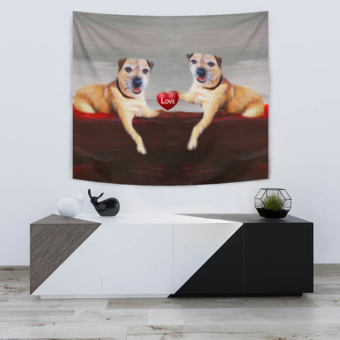 Border Terrier Love Print Tapestry