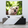 American Bulldog On Green Print Tapestry