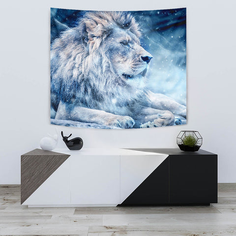 Snowy Lion Print Limited Edition Print Tapestry