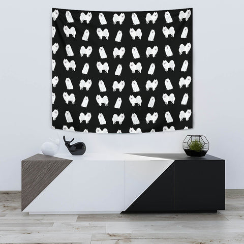 American Eskimo Dog Pattern Print Tapestry