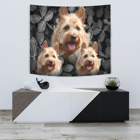 Australian Terrier On Black Print Tapestry