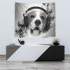 Beagle With Headphones Print Tapestry