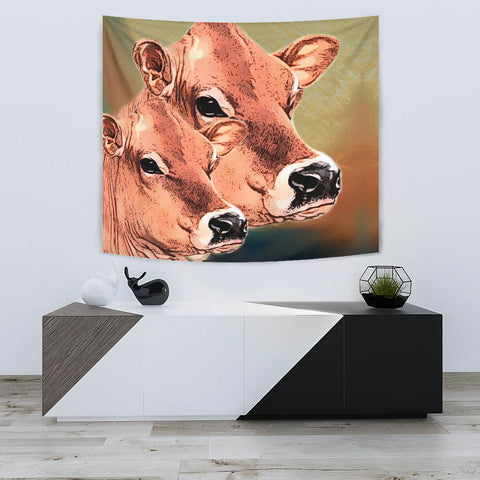 Jersey Cattle (Cow) Print Tapestry