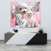 Bichon Frise On Pink Print Tapestry