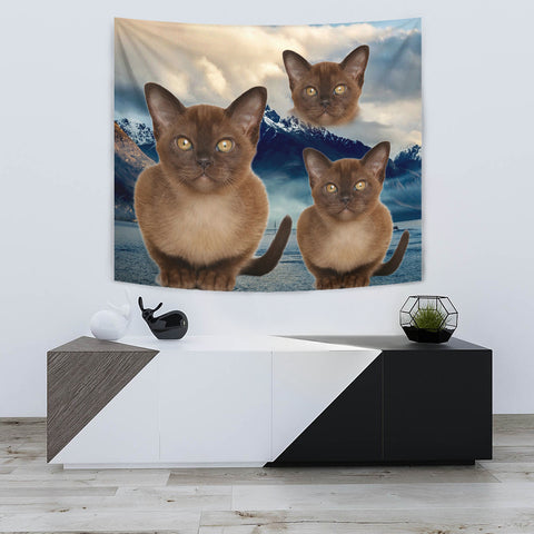 Burmese Cat Print Tapestry