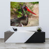 Black Stork Bird Print Tapestry