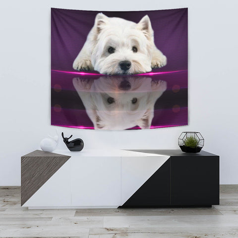 Cute West Highland White Terrier (Westie) Dog Print Tapestry