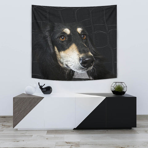 Black Saluki Dog Print Tapestry