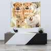 Chow Chow On Yellow Print Tapestry