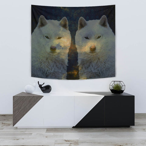 Amazing Hokkaido Dog Print Tapestry