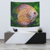 Discus Fish Floral Print Tapestry