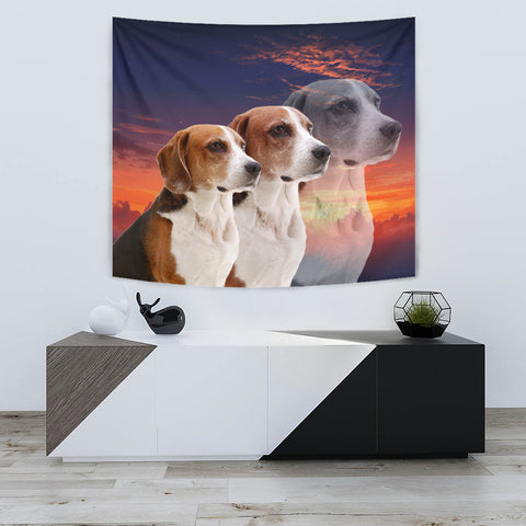 English Foxhound Dog Print Tapestry