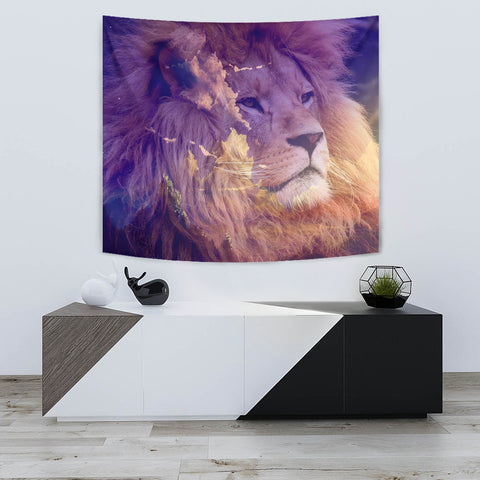 King Lion Print Tapestry