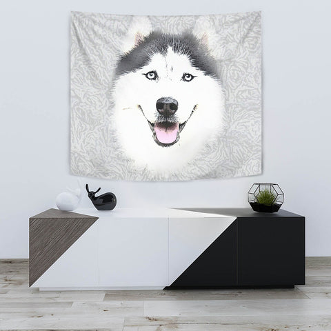 Amazing Siberian Husky Print Tapestry