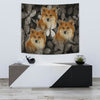 Icelandic Sheepdog On Black Print Tapestry