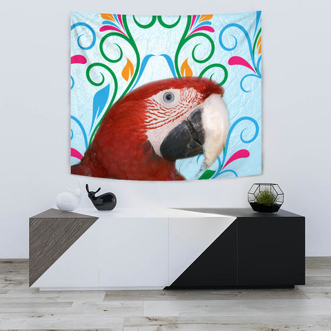 Redandgreen Macaw Parrot Print Tapestry