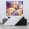 Labrador Retriever On Voilet Print Tapestry