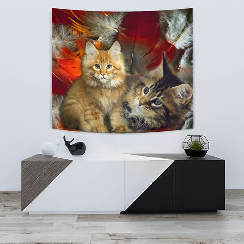 Maine Coon Cat Print Tapestry