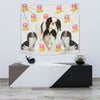 Japanese Chin Dog Floral Print Tapestry