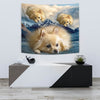 Pomeranian Dog Print Tapestry