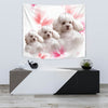 Cute Poodle On Soft Pink Print Tapestry