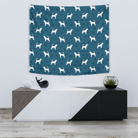 Bloodhound Dog Paws Pattern Print Tapestry