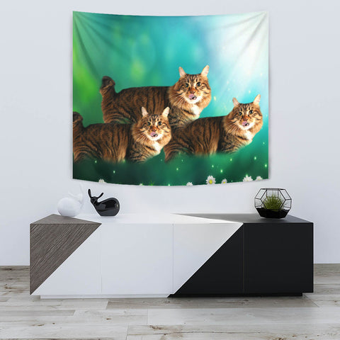 Cute American Bobtail Cat Print Tapestry