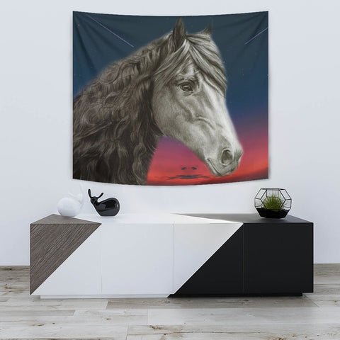 Friesian horse Print Tapestry