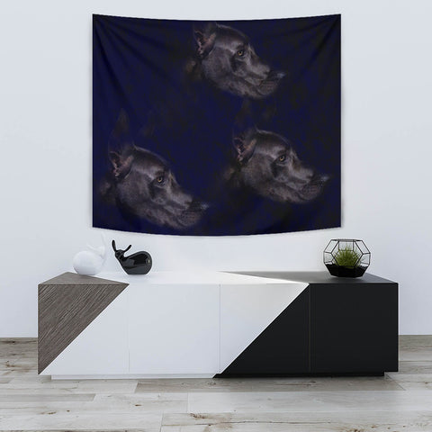 Great Dane Dog Black Print Tapestry