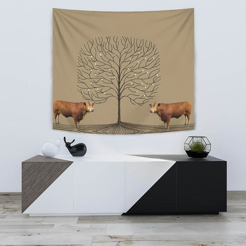 Amazing Gelbvieh Cattle (Cow) Print Tapestry