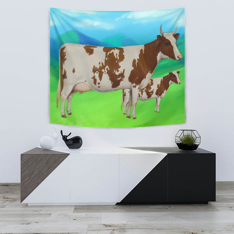 Ayrshire Cattle (Cow) Print Tapestry