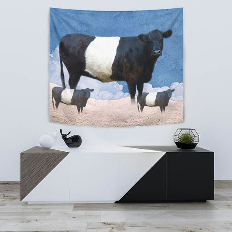 Amazing Belted Galloway Cattle (Cow) Print Tapestry