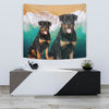 Rottweiler On Beach Print Tapestry