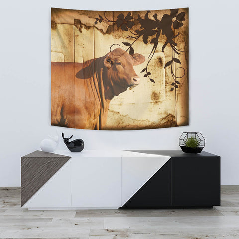 Amazing Red Brangus Cattle Print Tapestry