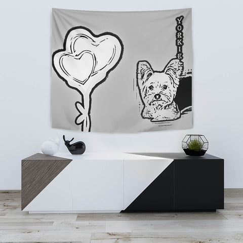 Yorkie Dog Print Tapestry