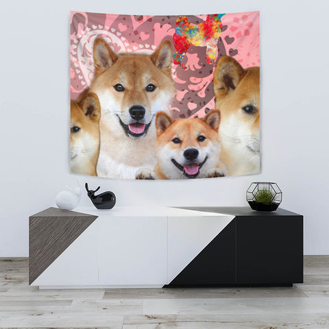 Cute Shiba Inu Dog Print Tapestry