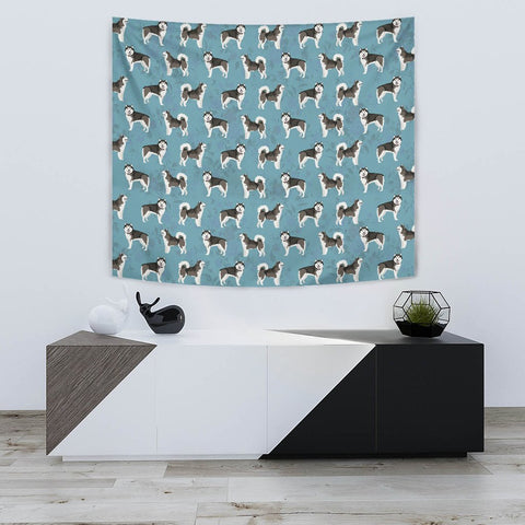 Alaskan Malamute Dog Pattern Print Tapestry