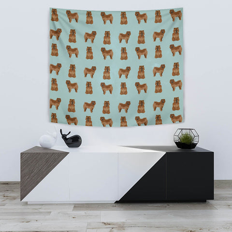 Cute Chow Chow Dog Pattern Print Tapestry