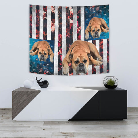 Bullmastiff Floral Print Tapestry