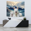 White Shepherd Dog Print Tapestry