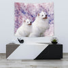 Cute American Eskimo Dog Print Tapestry