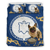 [AI Generated] French Bulldog with a bowl from Massachusetts Bedding Set