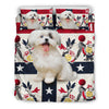 [AI Generated] Cute Maltese Dog Georgia Print Bedding Set