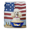 [AI Generated] Poodle with a bowl from New York Bedding Set