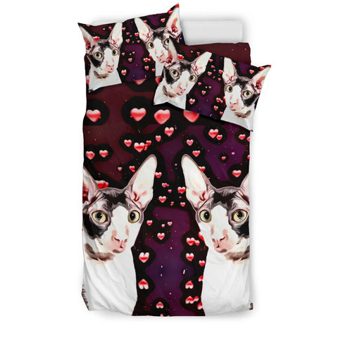 Cornish Rex Cat Love Print Bedding Set