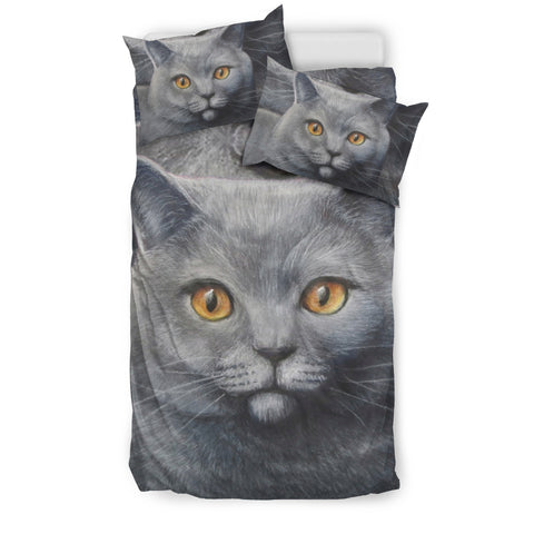 Russian Blue Cat Print Bedding Set