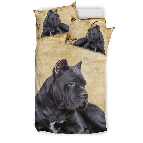 Black Italian Mastiff Print Bedding Set