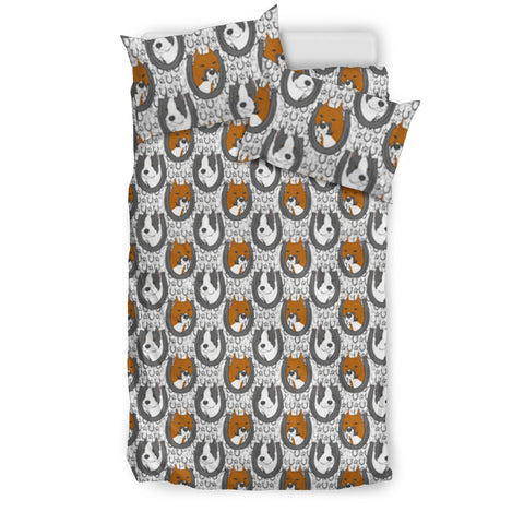 American Staffordshire Terrier Dog Pattern Print Bedding Set