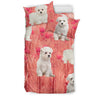 Lovely Maltese Dog On Pink Print Bedding Set