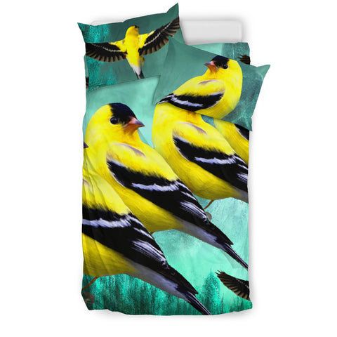 American Goldfinch Bird Art Print Bedding Set